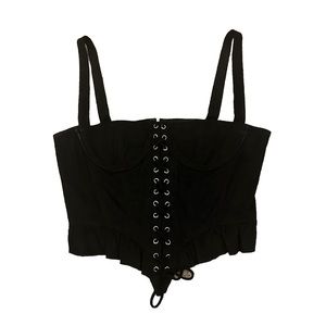Princess Polly Black Velvet Corset Size 8